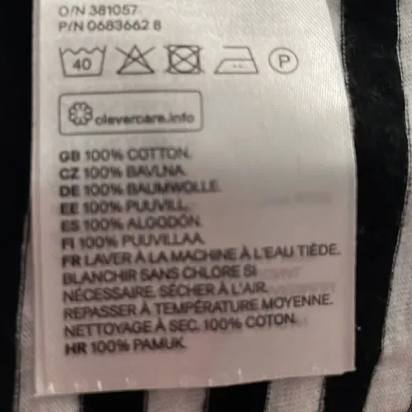 Divided H&M. Black & white cropped cotton shirt with mustard collar and sleeves. - Picture 5 of 6